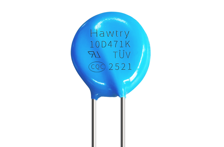 压敏电阻Hawtry14D511K 510V(459~561), 钳位电压842V, 418V/320V, 插件, P=7.5mm